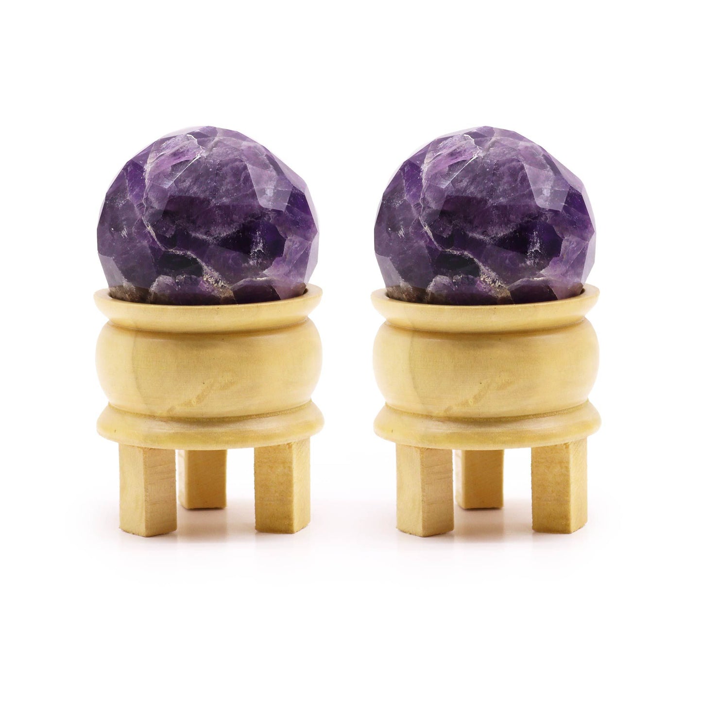 Gemstone Faceted Healing Ball & Stand - Rose Quartz