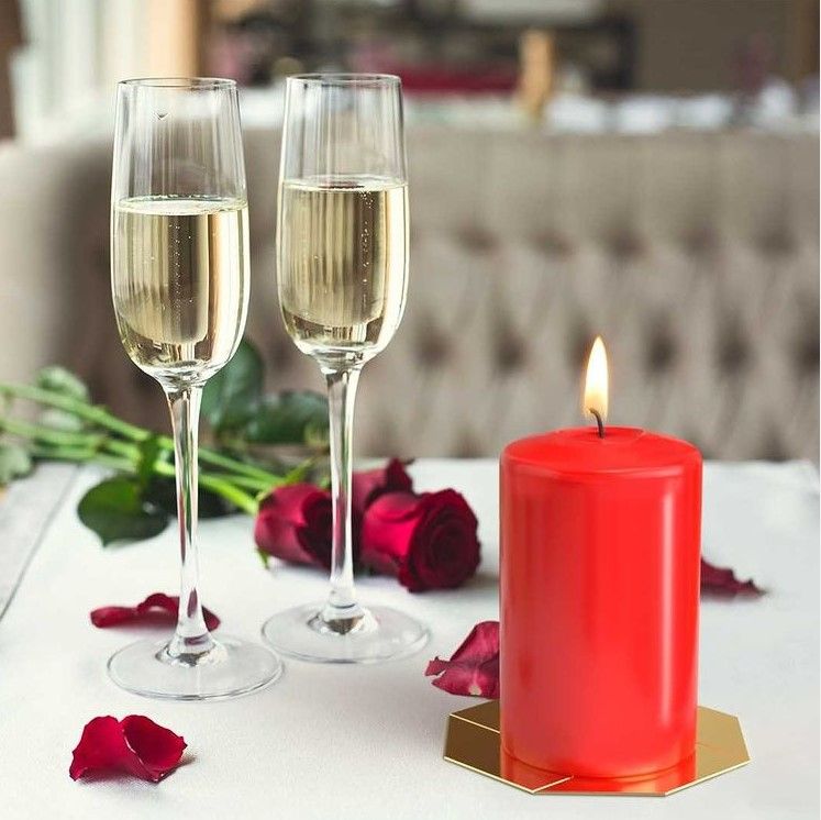 Set of 4 Pillar Candles 40x60mm - Red