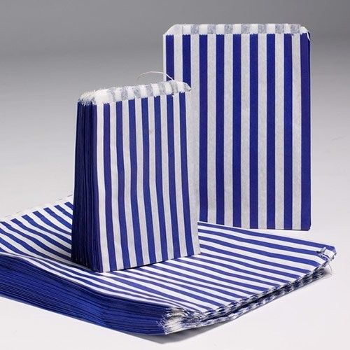 7X9" Candy Stripe Bags - BLUE