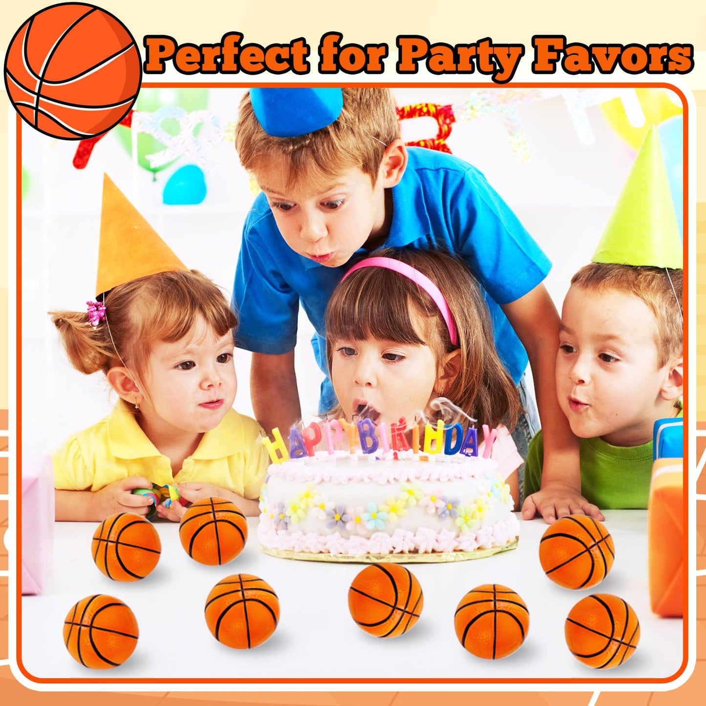Baaxxango 30-Pack 2.5-Inch Mini Foam Basketballs – Soft Squeeze Balls for Parties & Stress Relief