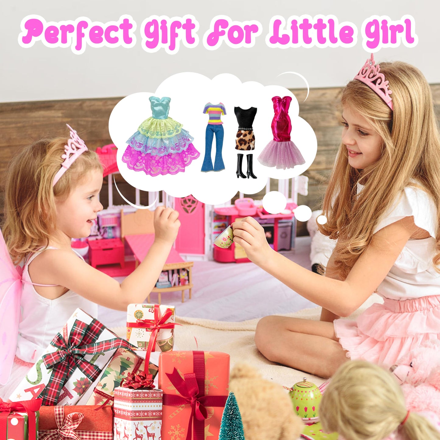 Babeilei 19 Pcs Doll Clothes & Accessories for 11.5-Inch Dolls – Random Dresses & Outfits