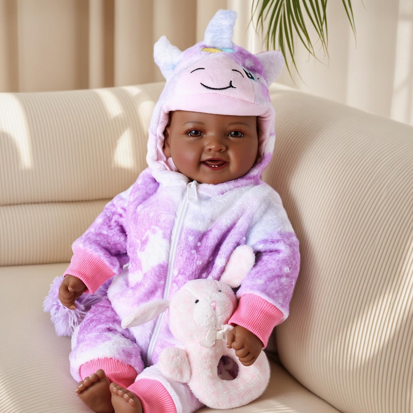 BABESIDE Value 5-Piece Black Baby Doll Set — 15-Inch Lifelike Doll, Outfit, Birth Certificate, Bottle & Magnetic Pacifier