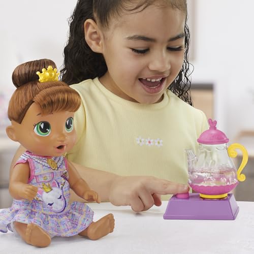 Baby Alive Bubbly Tea Party Sophia Sparkle Doll with Teapot Accessories | 11-Inch Playset for 3+