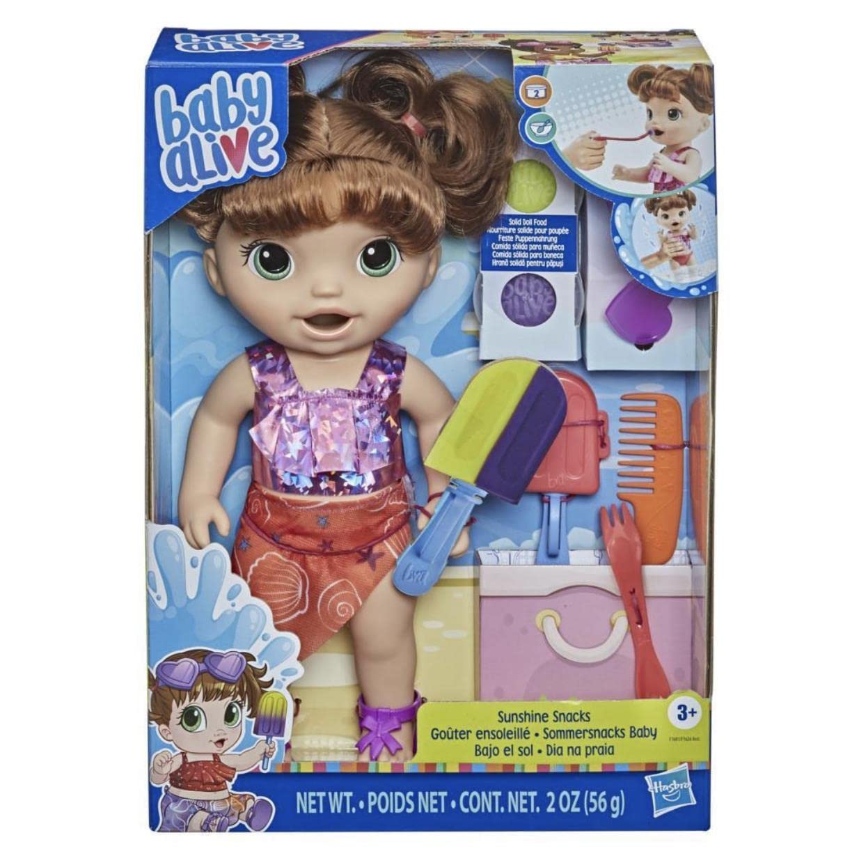 Baby Alive Sunshine Snacks Doll – Eats, Poops & Summer Waterplay | Ages 3+