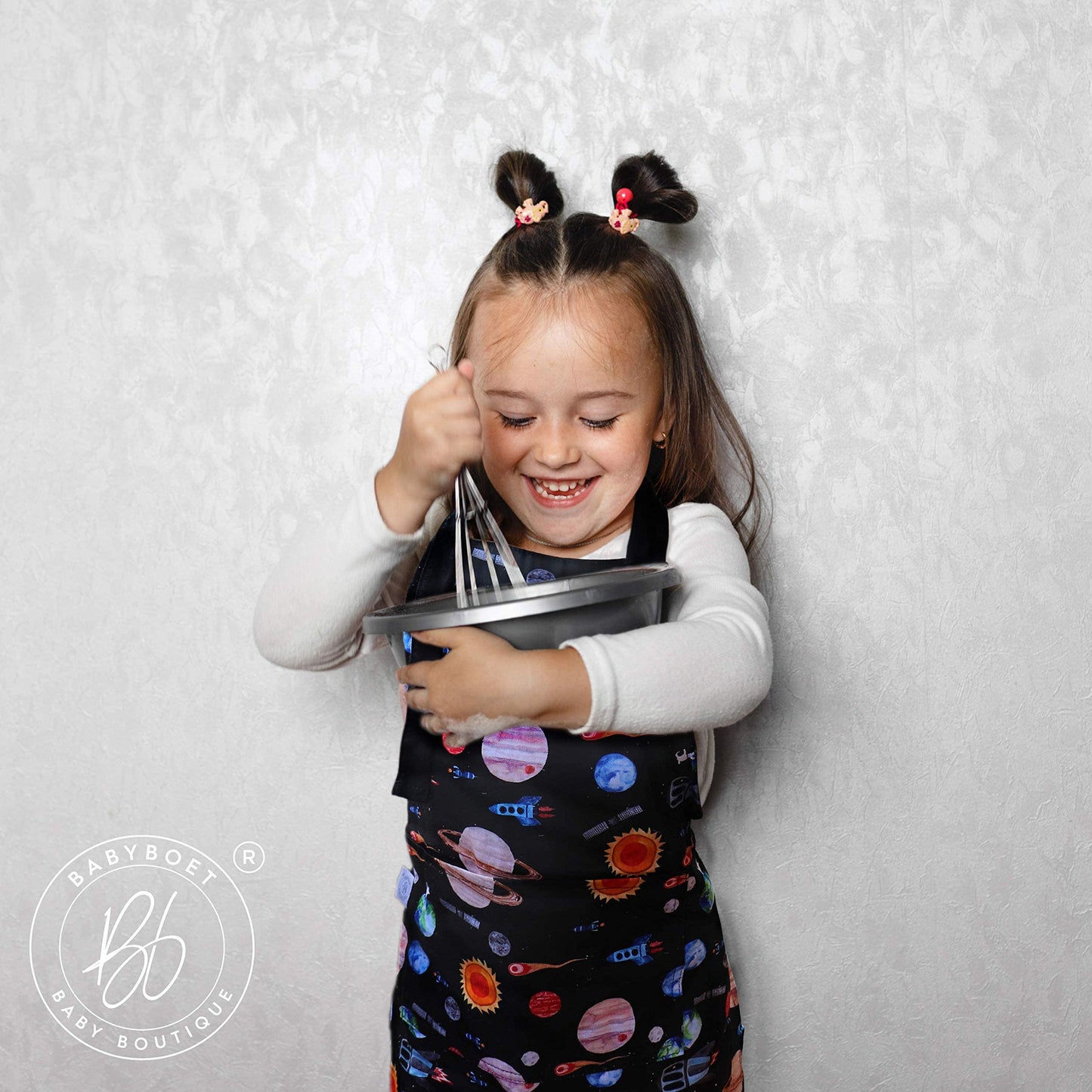 BABYBOET Kids Aprons | Cosmic Collection with Adjustable Neck & Pocket