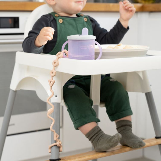 Squiggle Strap® Antimicrobial Toy Strap (2pcs) - Blush Pink & Cool Grey
