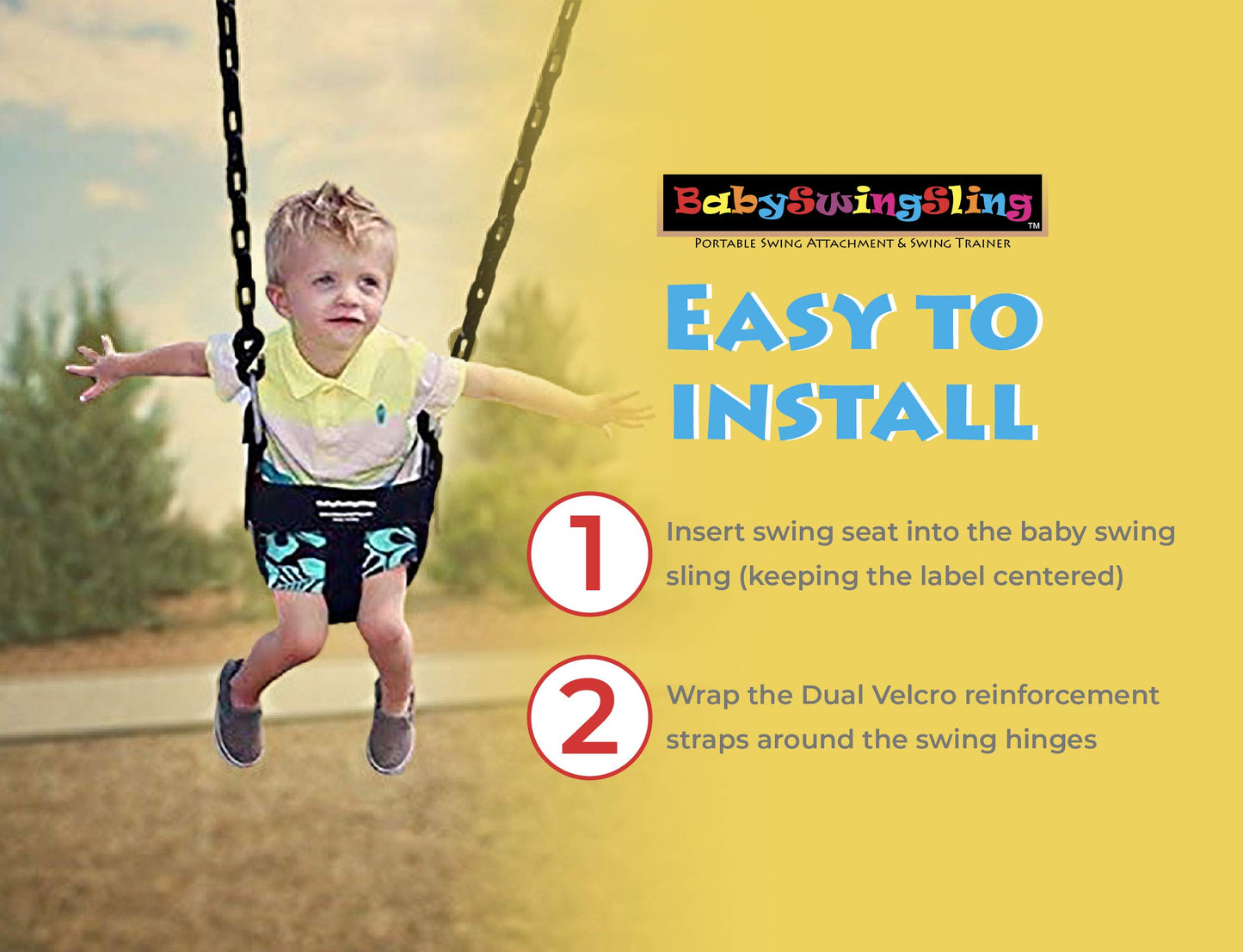 BabySwingSling – Portable Park Swing Attachment for Infants and Toddlers (Up to 50 lbs) – Easy Swing Training