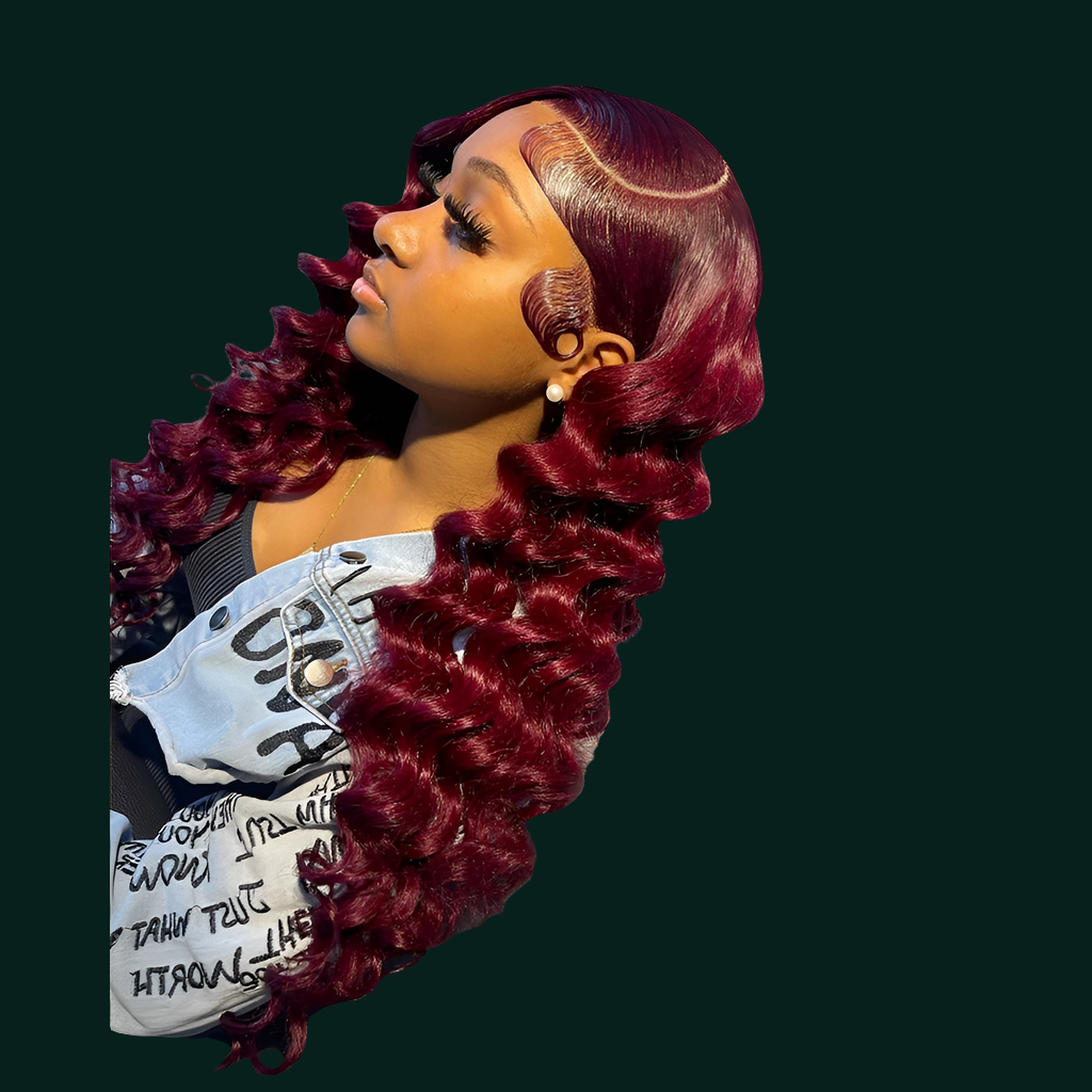 Dark Red Loose Deep Wave 13X6 13X4 Lace Front Wigs Human Hair Transparent 200% Density 100% Human Hair Wigs For Women