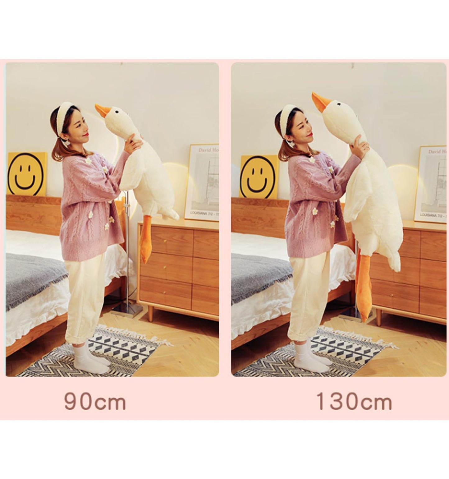 Bacmaze Goose Plush Doll – White Goose Stuffed Animal Pillow 20'' (51.2 in)