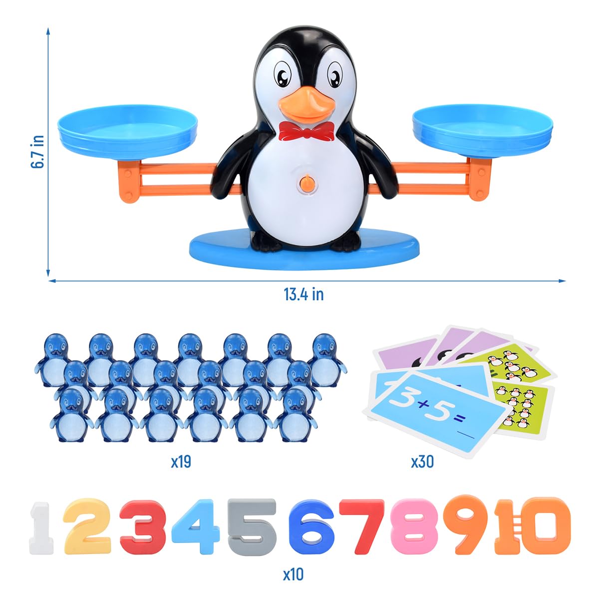BAKAM Penguin Balance Scale – Montessori Math Blocks for Kids 3-7