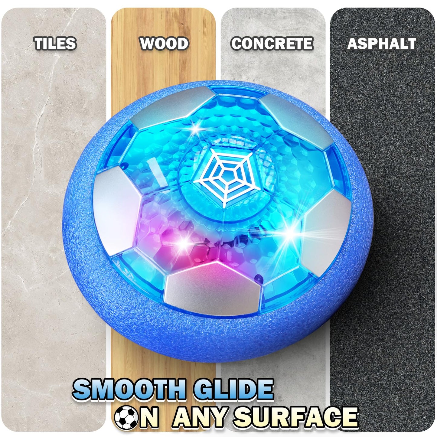 BaLaM Hover Soccer Ball for Kids – Rechargeable Indoor LED Light-Up Ball