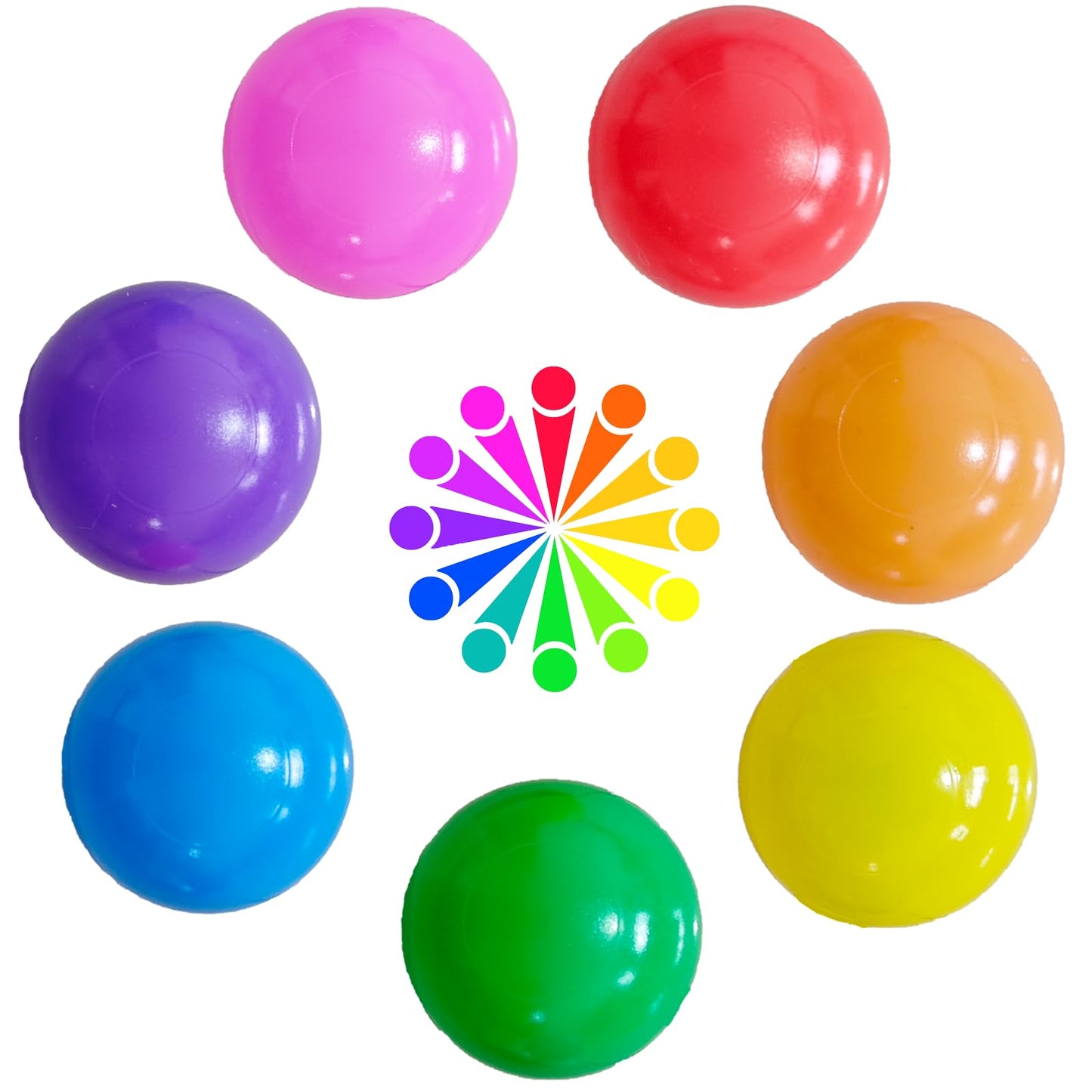 2.2in Ball Pit Balls, 100-Pack in 7 Vivid Colors – Non-Toxic & Durable