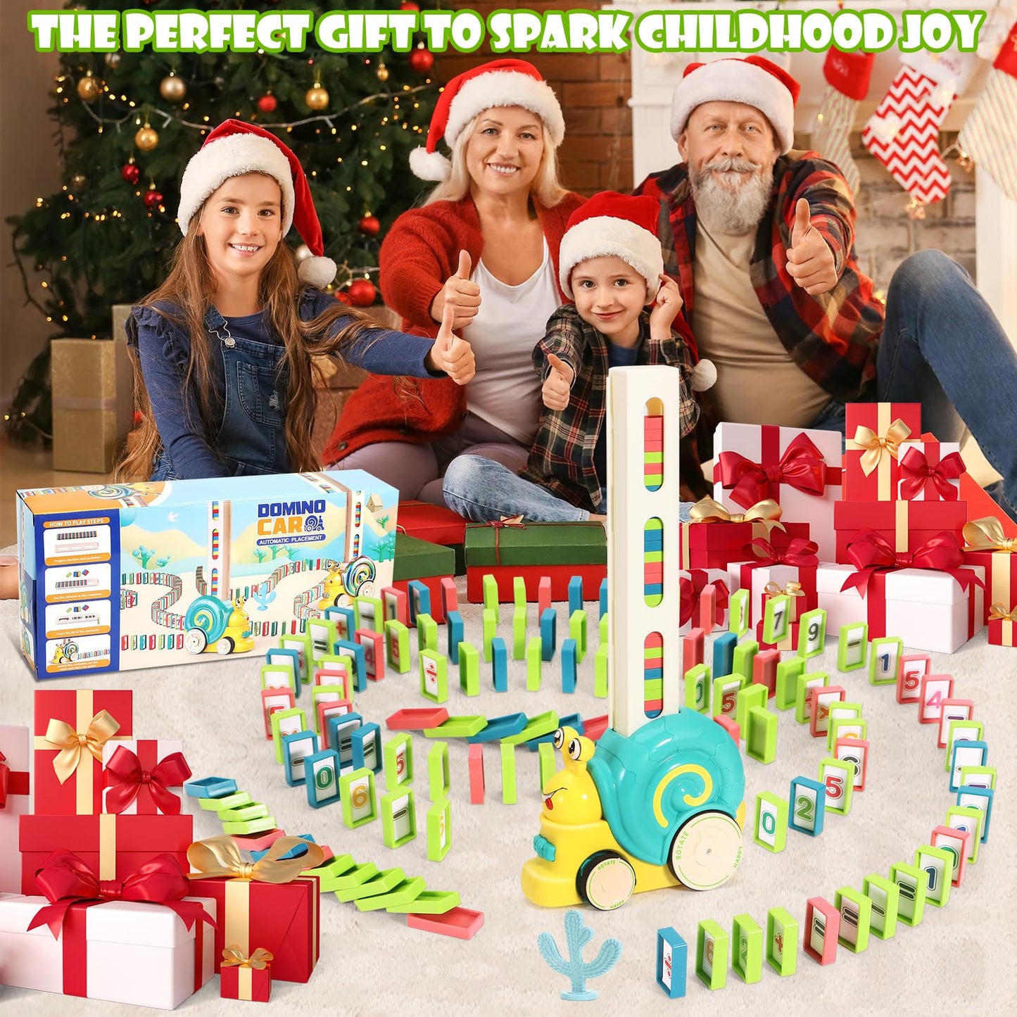 BananMelonBM 180pcs Montessori Domino Train Set – Educational Toy for Kids