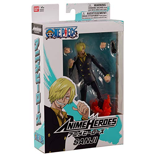 Bandai Anime Heroes Sanji Action Figure – 16.5 cm, 16+ Articulation, Swappable Arms & Faces | One Piece Collectible Toy