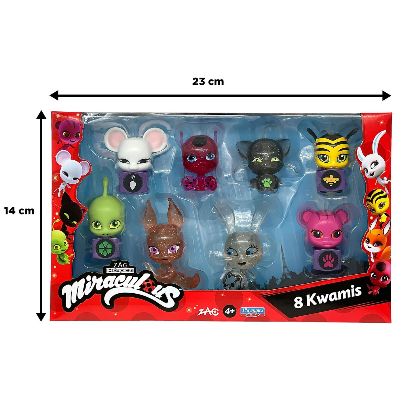 Bandai Miraculous Kwami Eight-Pack Figures – Tikki, Plagg, Trixx, Wayzz, Pollen, Nooroo, Fluff & Duusu