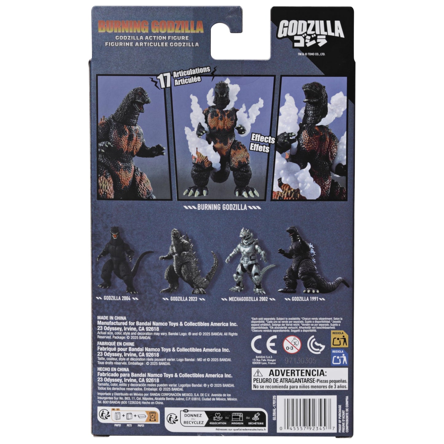 Bandai Namco Godzilla Burning Godzilla 6-Inch Action Figure Set | Highly Articulated Collectible