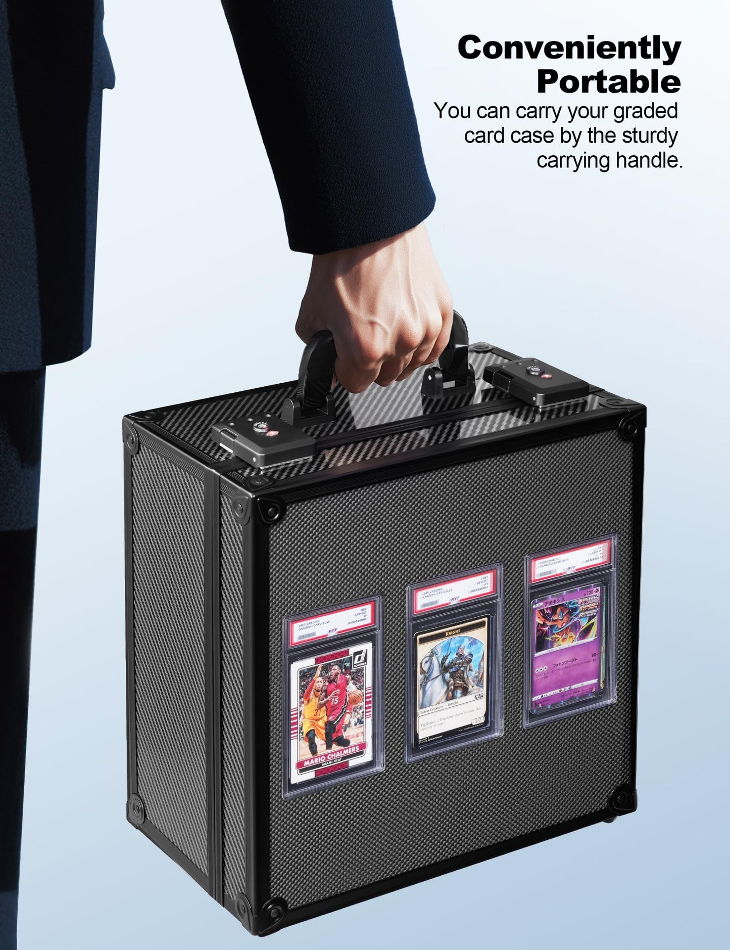 banloga Graded Card Storage Box for PSA with TSA Lock – Display Window