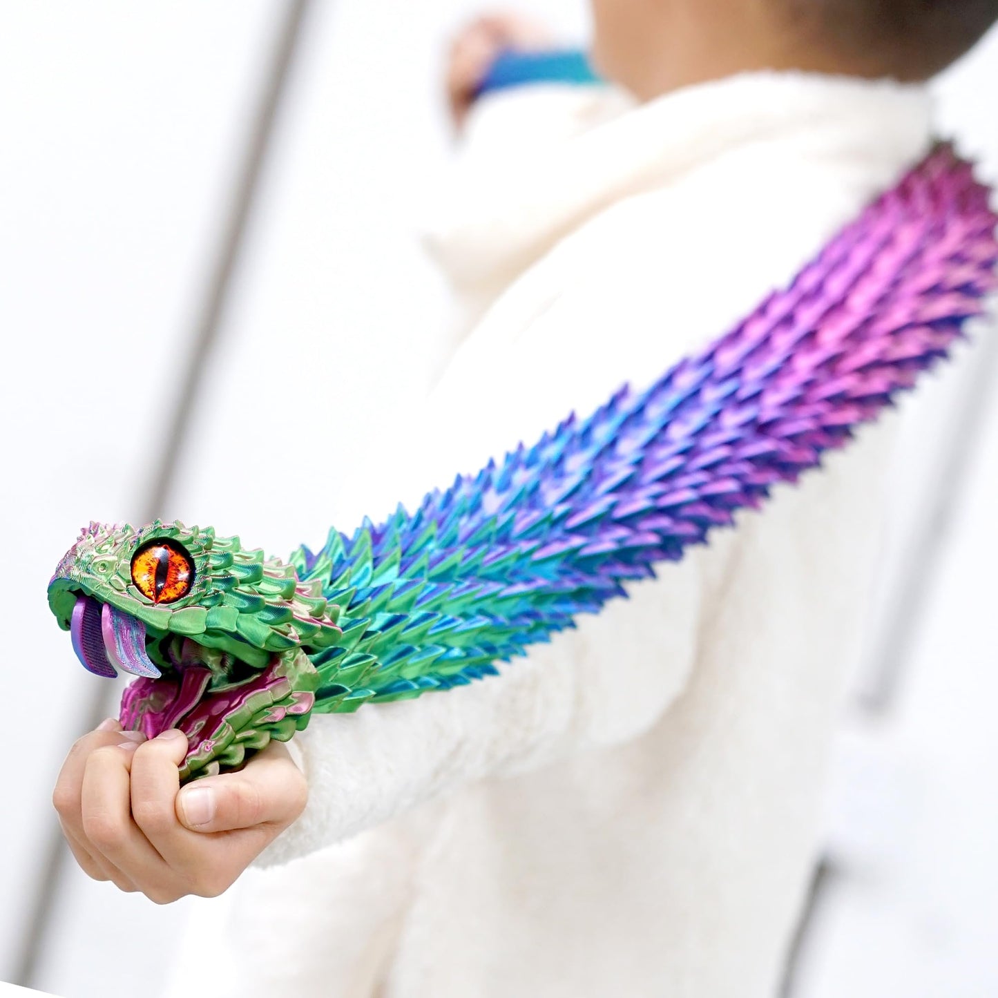 BANPIWOLG 47.5in 3D Printed Snake Model – Movable Teeth, Flexible Joints, RGB