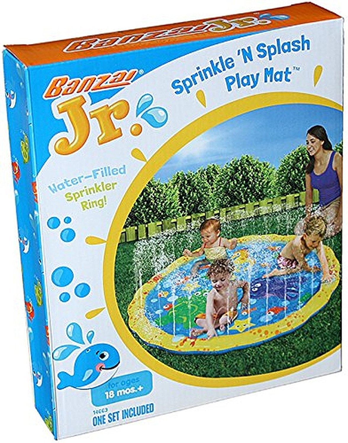 BANZAI 54-Inch Diameter Sprinkle & Splash Play Mat – Outdoor Water Fun for Toddlers