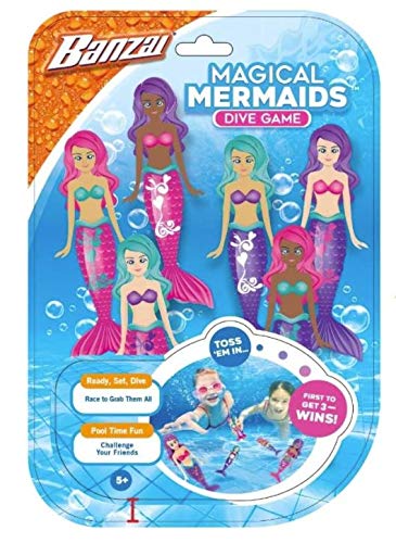 BANZAI Magical MERMAIDSDIVE Game – 6 Pack | Pool Diving Toys