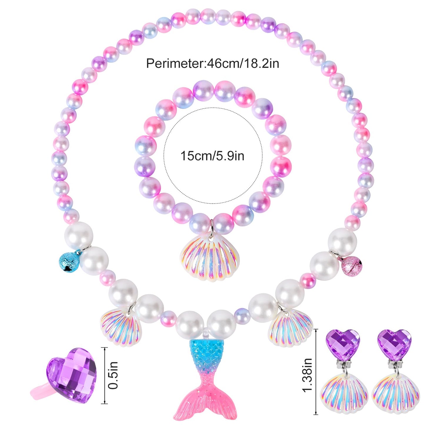 BAOBAOJOY 2 Sets Mermaid Jewelry for Girls – Dress-Up Accessories (Ages 3-8)