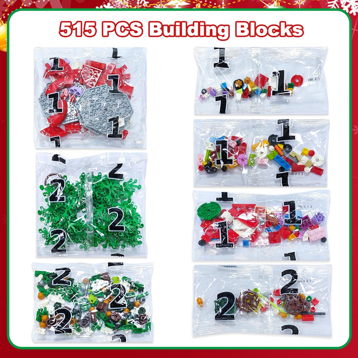 BAOXUE 515-Piece Christmas Tree Building Set with Rotating Base | Holiday Kids Gift
