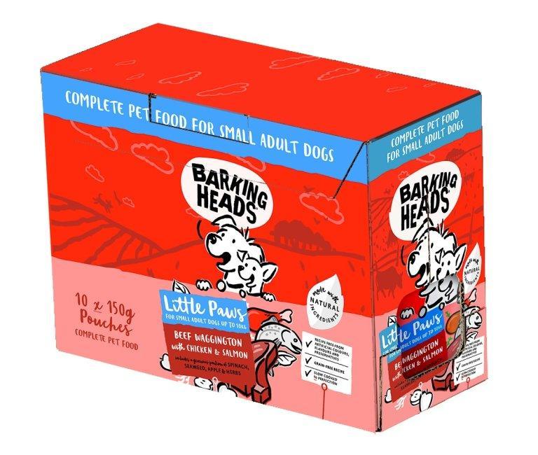 Barking Heads Little Paws Wet Beef Wagginton with Chicken & Salmon 10 x 150g