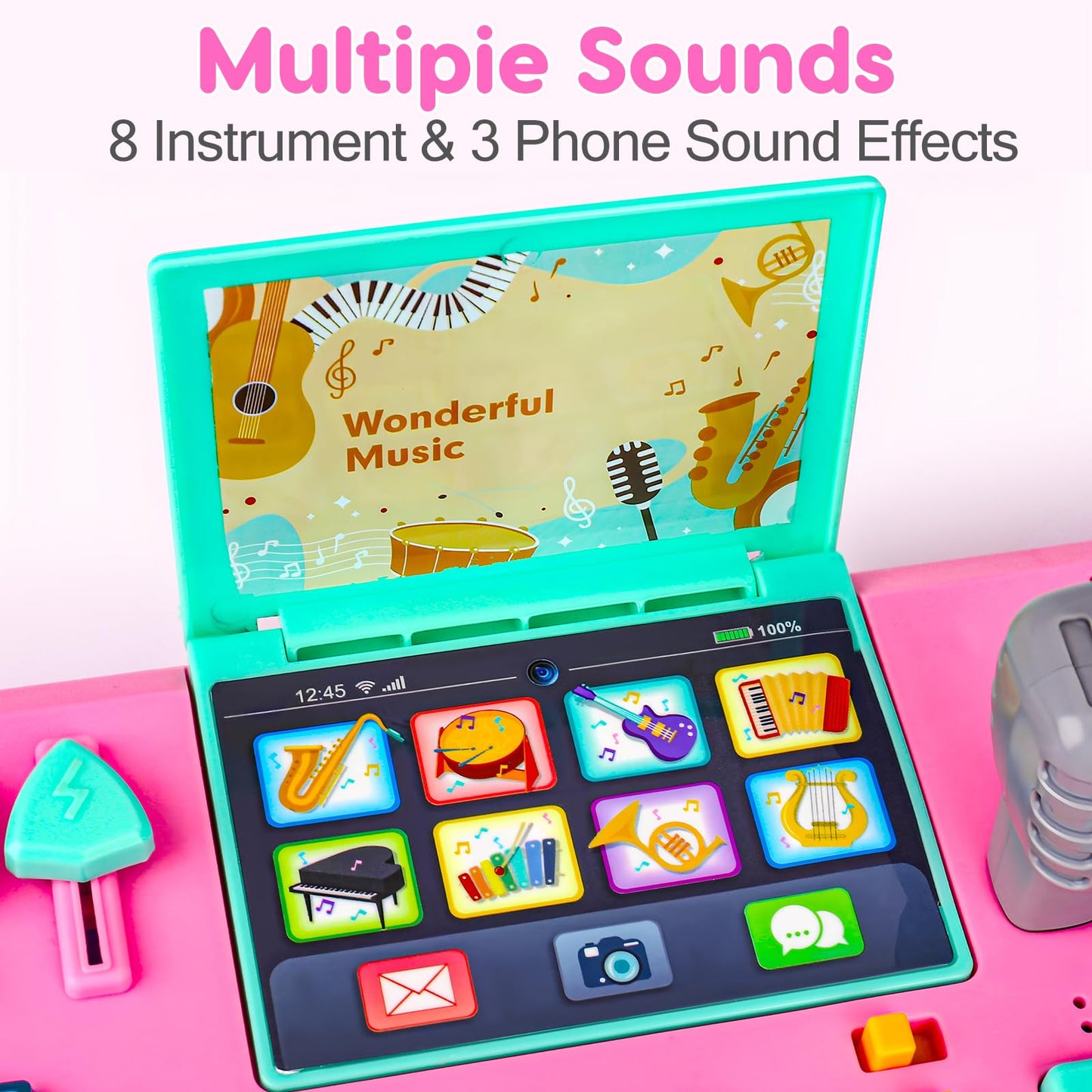 Basytodio Baby DJ Table for Toddlers 1-3: Music, Lights & Learning