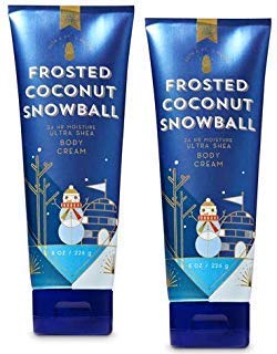 Bath & Body Works Frosted Coconut Snowball Ultra Shea Body Cream 8 Oz – 2 Pack
