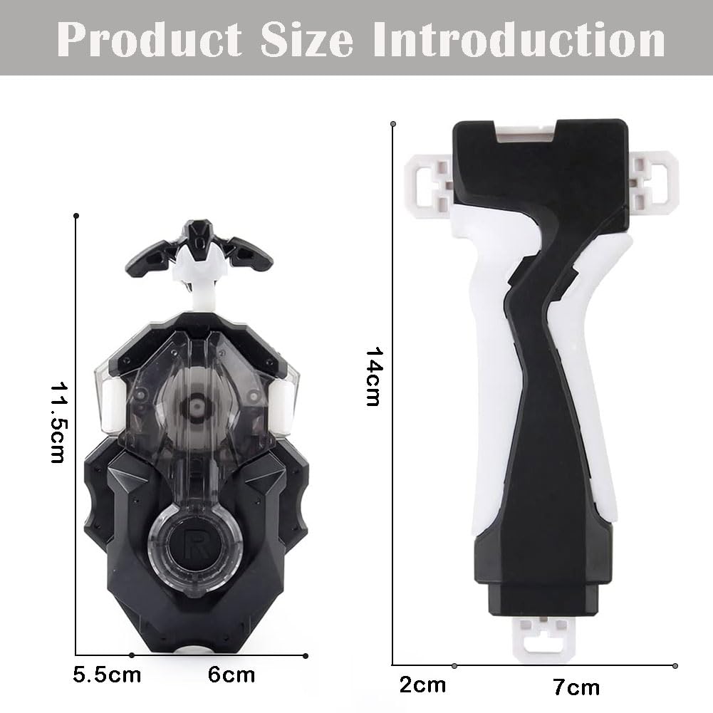 Battbeyle Bey Battling Burst Launcher & Grip B-184 – Left & Right Spin DB Layer System, Black