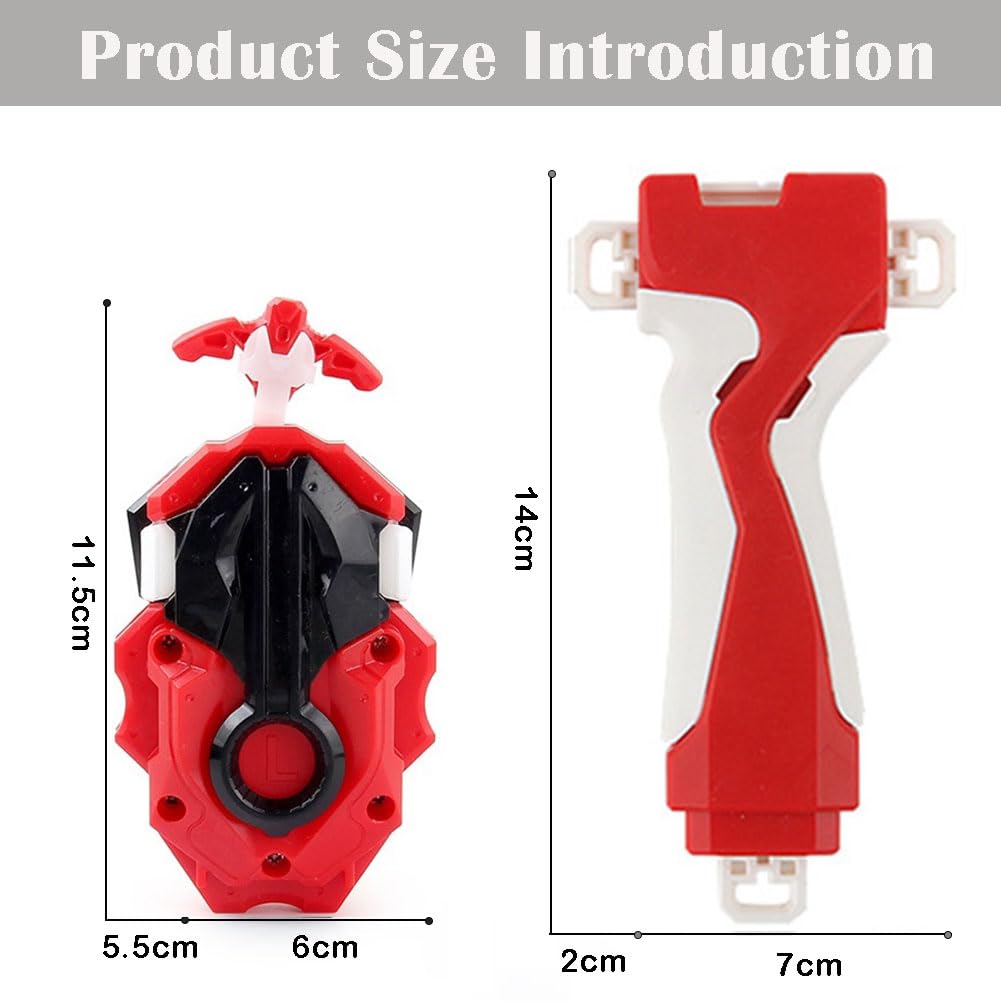 Battbeyle Bey Battling Blade Burst Launcher & Grip B-184 – Left/Right Spin DB Layer, Compatible with All Bey Burst Series – Red