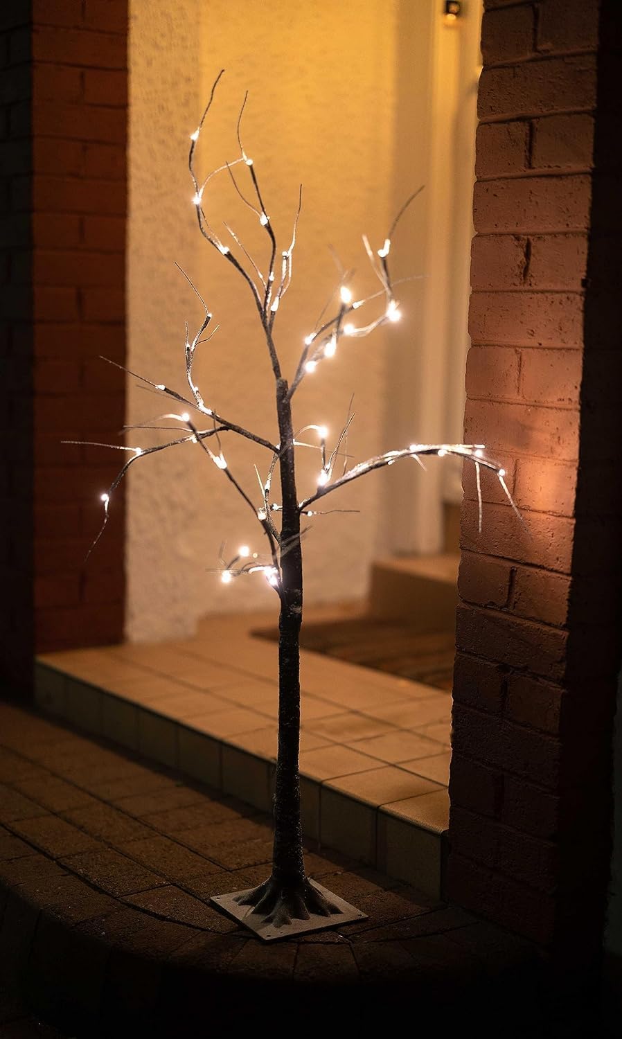 4ft Christmas Twig Tree with Warm White LED Lights 120cm