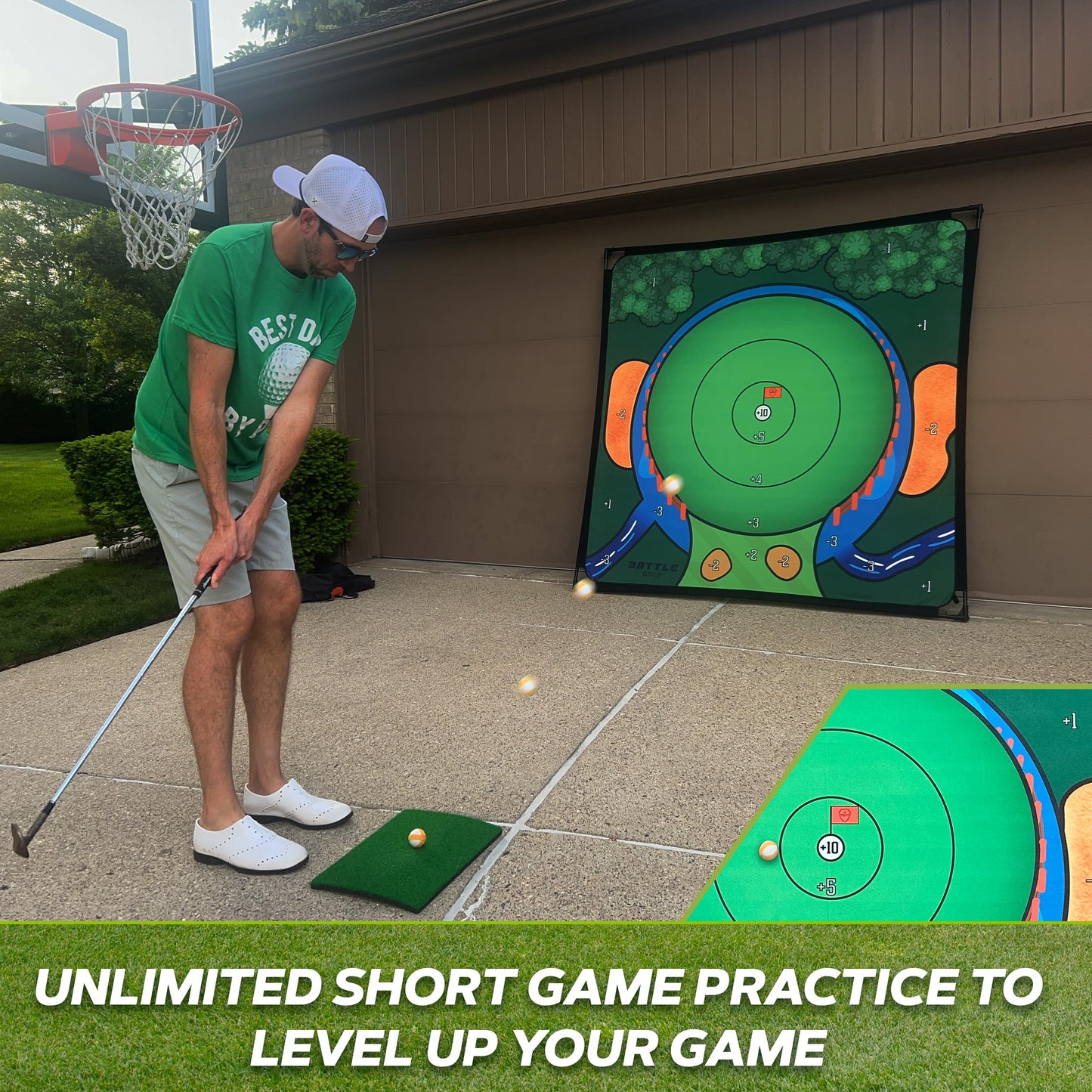 Battle Golf Chipping Game – Original Portable 4-Player Practice Arena (Indoor & Outdoor)