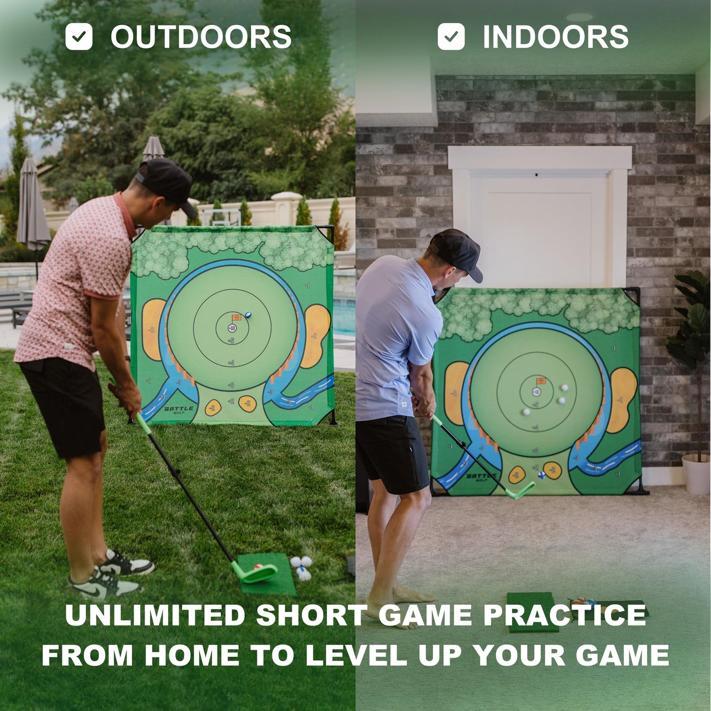 Battle Golf Indoor Chipping Game – Portable Short-Game Practice for Dads and Juniors | Standard Indoor Set