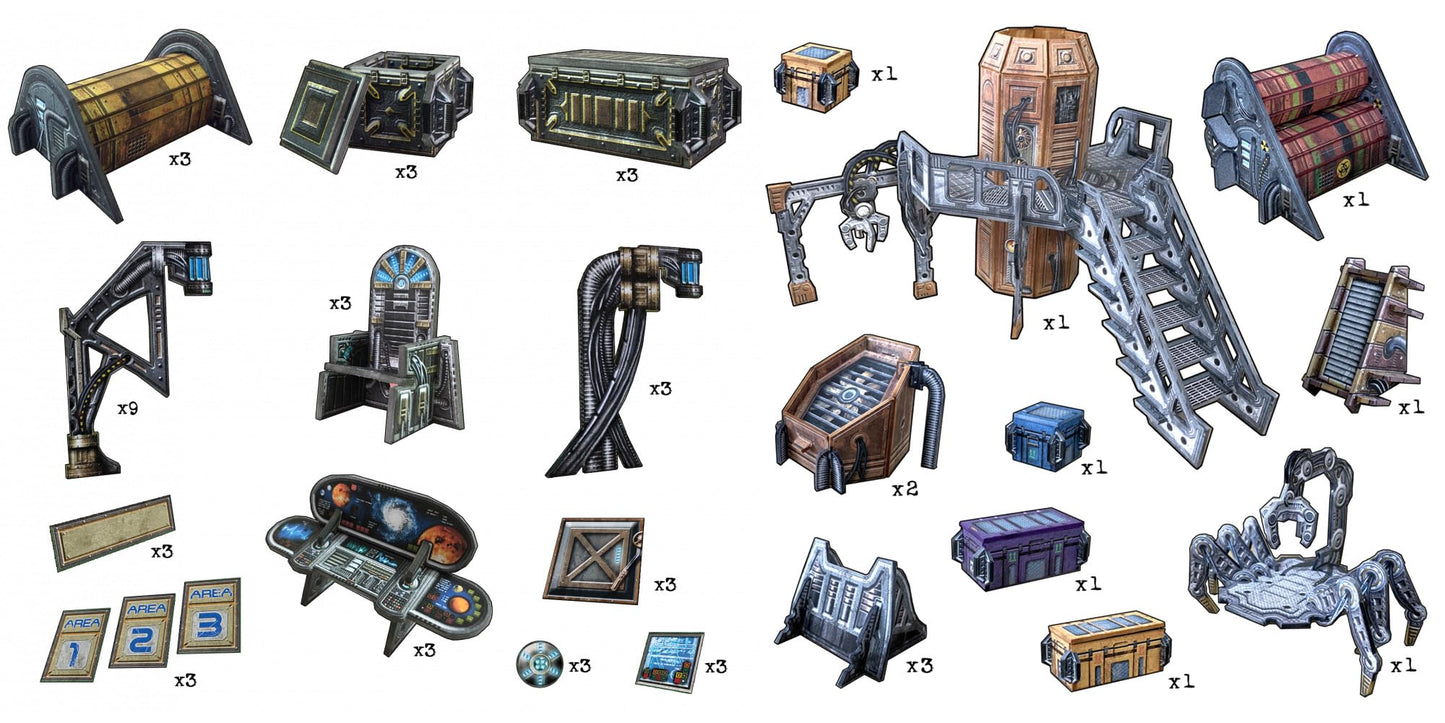 Battle Systems Sci-fi Terrain: Gothic Cityscape Core Set for 28-35mm RPG/Wargames | 40k Necromunda Card Scenery