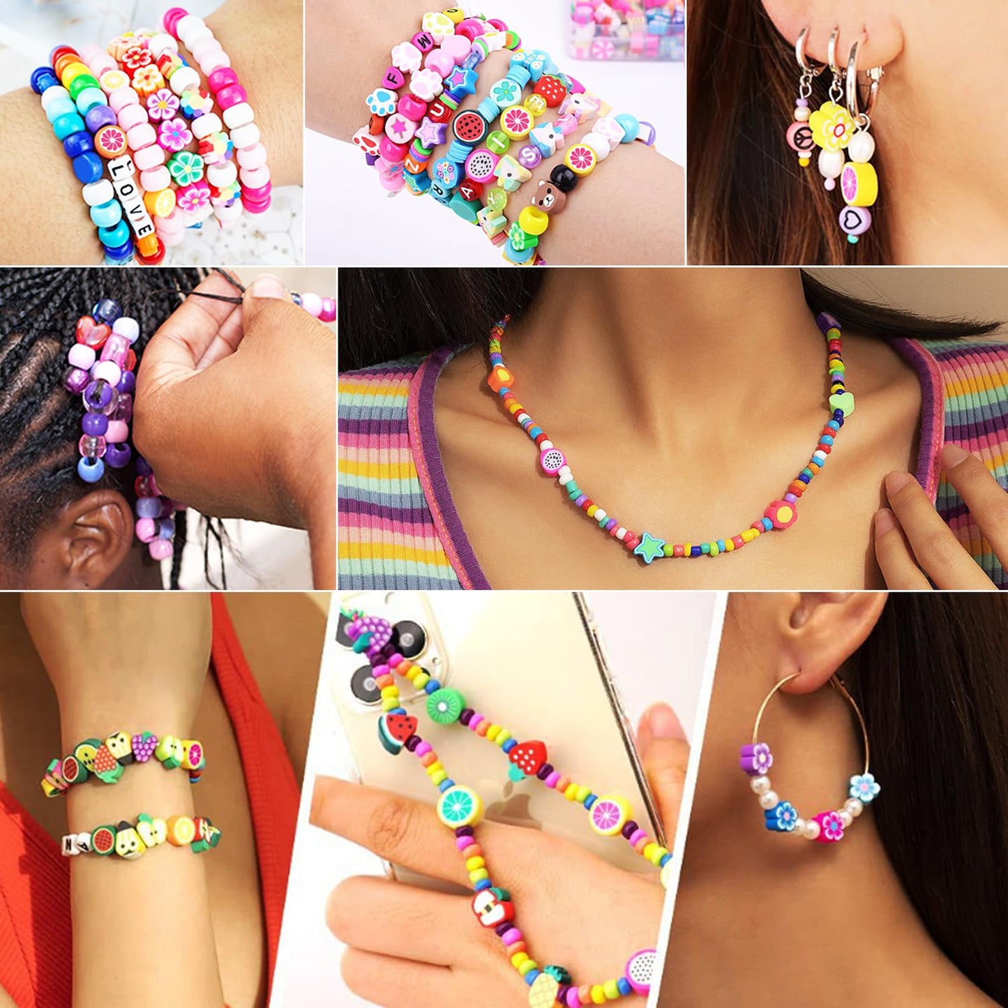 BBita 2480pcs Mouse Head Polymer Clay Beads Kit – DIY Bracelets & Jewelry Making