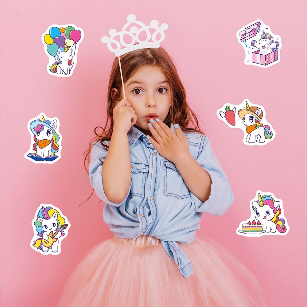 BBPOOL 100pcs Unicorn Stickers – Waterproof Vinyl for Water Bottles, Laptops & Notebooks
