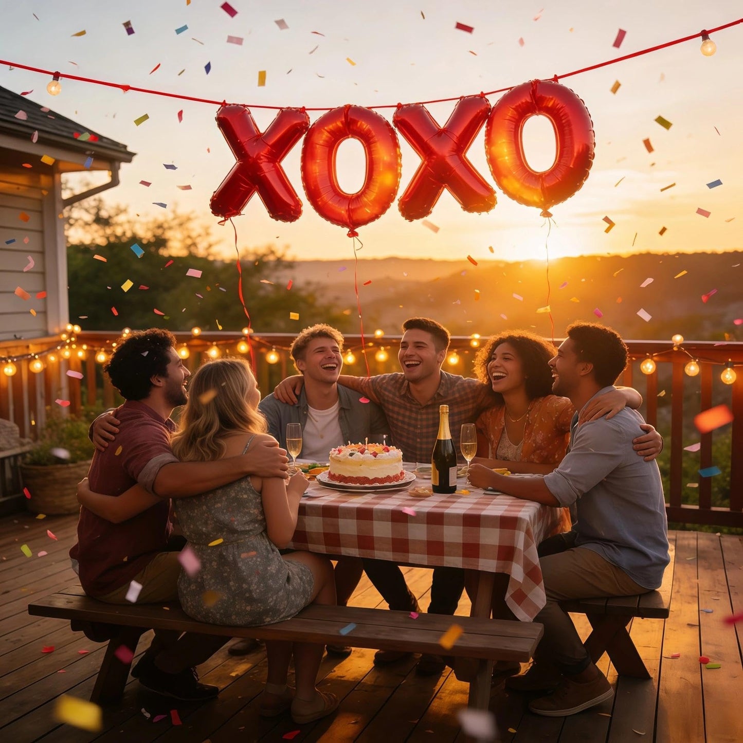 BBPOOL 6pcs XOXO Red Heart Balloons – 16in XOXO Letters & 18in Hearts Foil Banner for Valentines