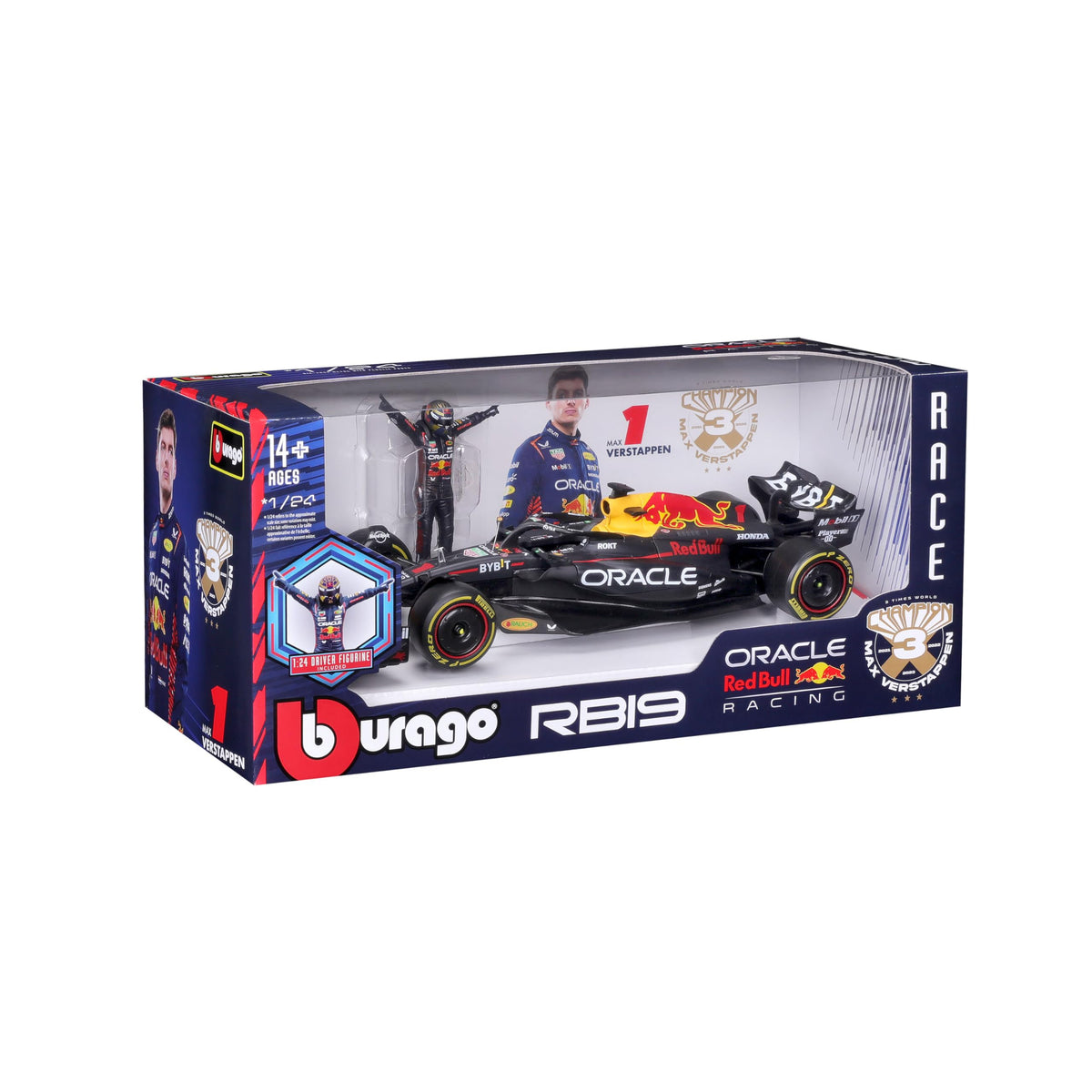 Bburago 1:24 2023 Race Oracle RB19 Die-Cast Car with Verstappen Figure