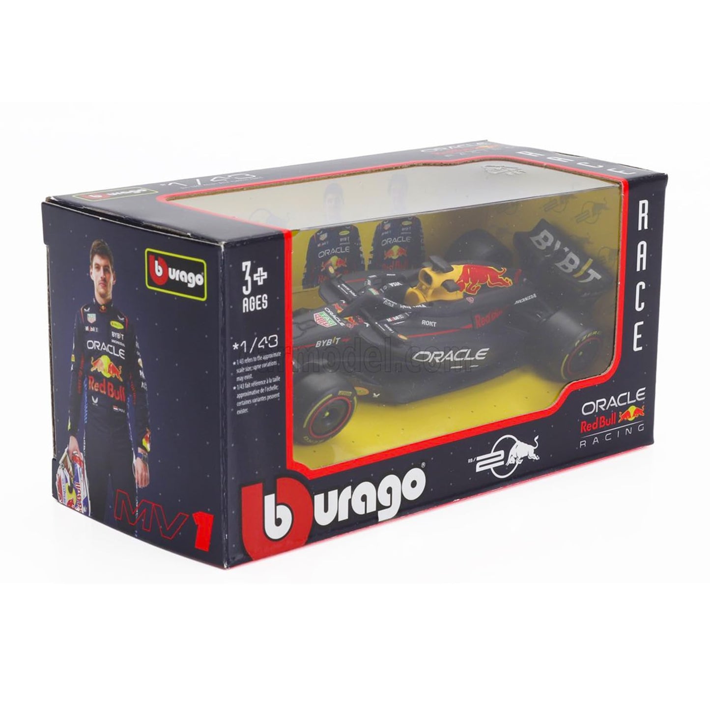 BBurago 1/43 Red Bull Racing RB20 F1 GP 2024 Race Collection – Max Verstappen #1 Diecast Model