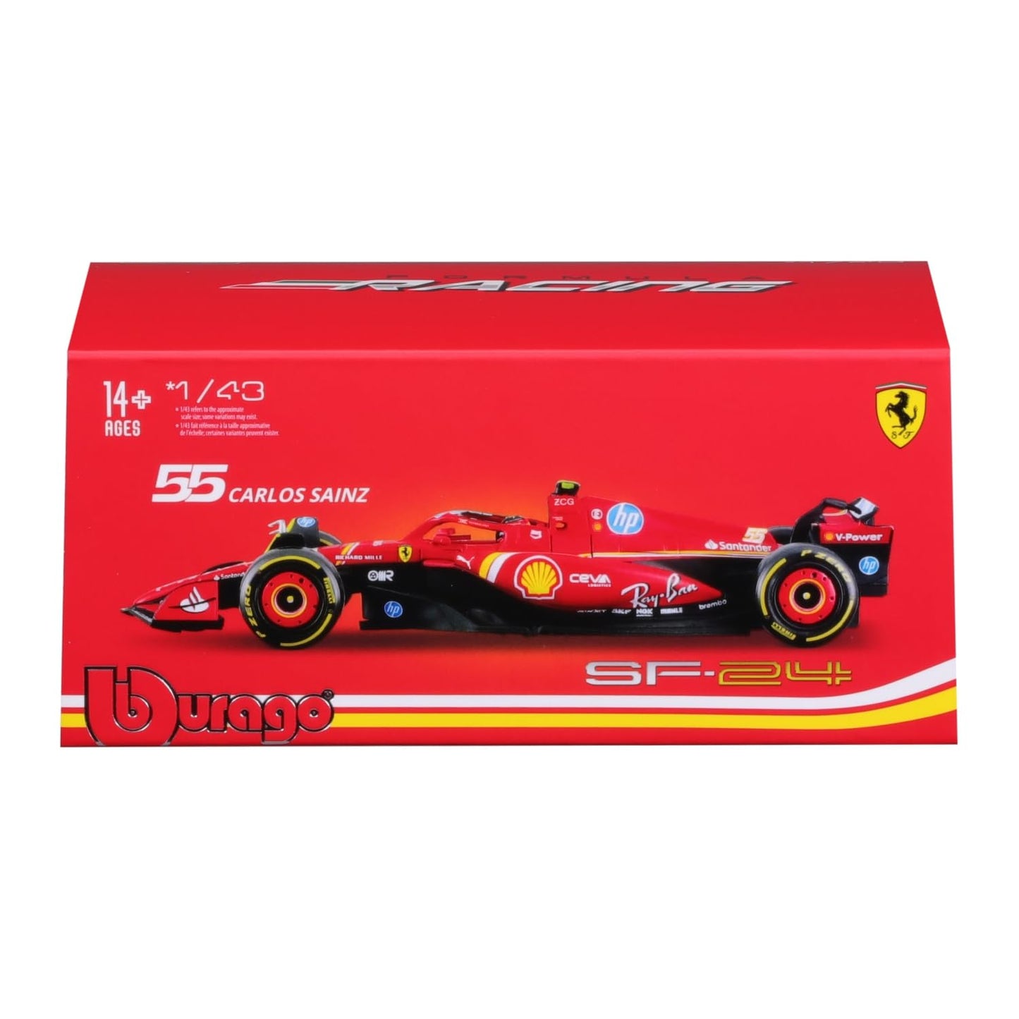 Bburago 1:43 SFR Ferrari SF-24 w/ Helmet (2024) – Die-Cast Model