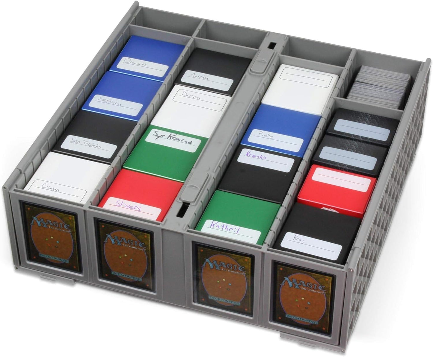 BCW Collectible Card Bin (2-Pack, Gray) | Holds 3,200 Cards Each + 4 Dividers