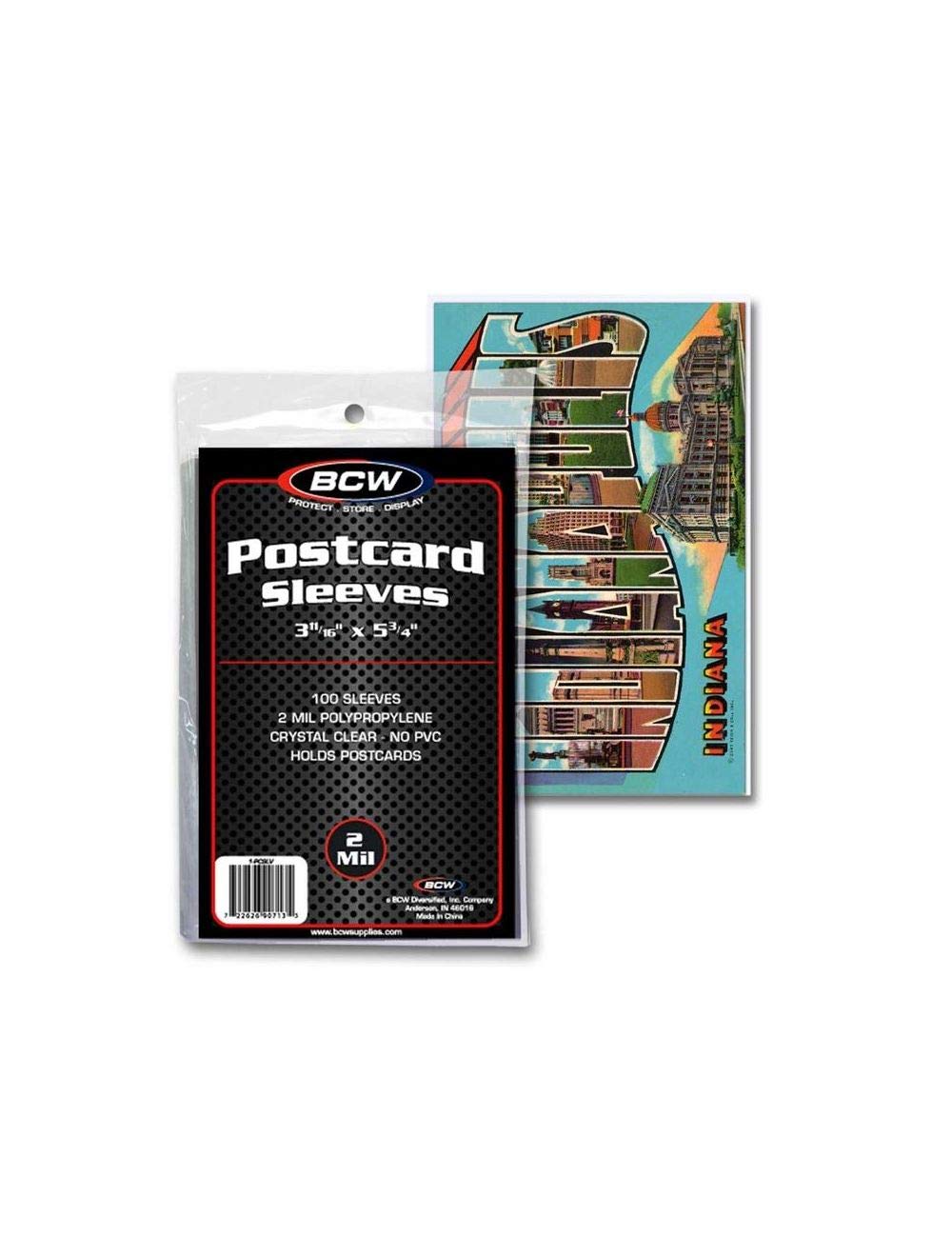 BCW Postcard Sleeves – 3.5x5 Archival Clear Polypropylene, 100-Pack