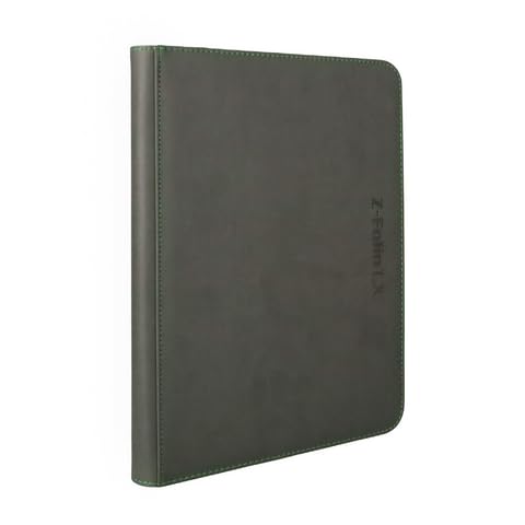 BCW Z-Folio LX Zipper Portfolio – Premium Gray Leatherette, 480 Card Capacity