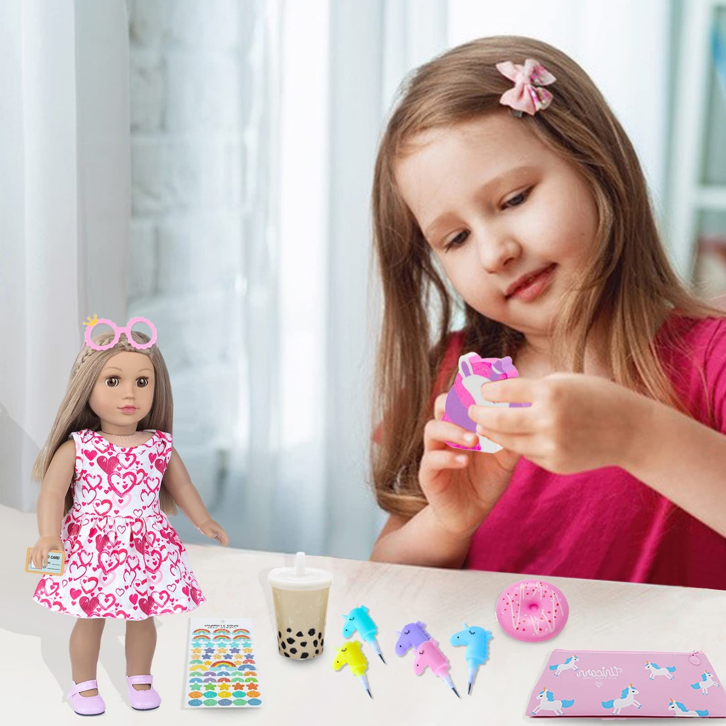 BDOLL 18-Inch Doll School Playset – 25-Piece Accessories Kit for Creative Pretend Play