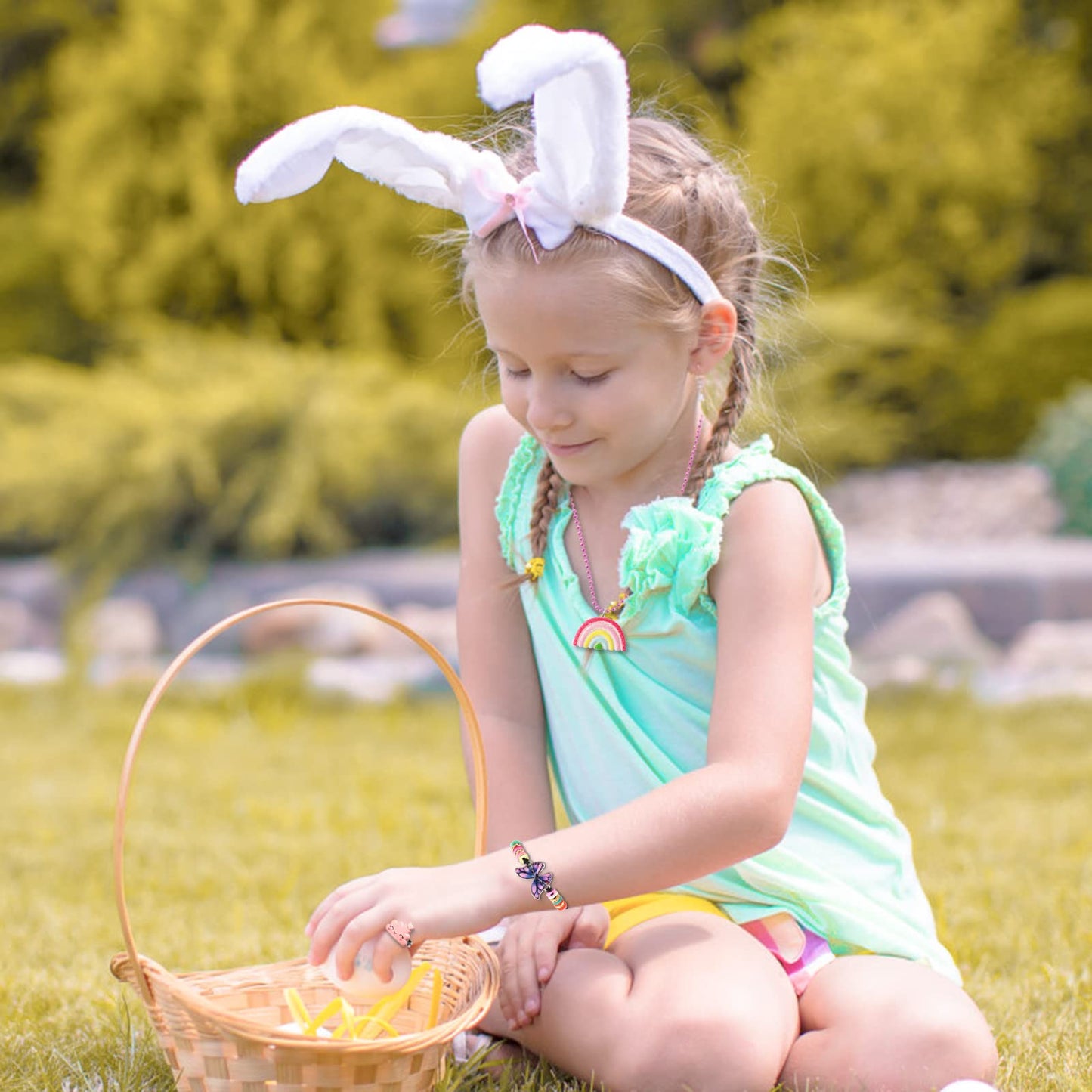 BeAndge Kids Dress-Up Jewelry Set – Unicorn, Rainbow & Flower Accessories for Ages 3-8