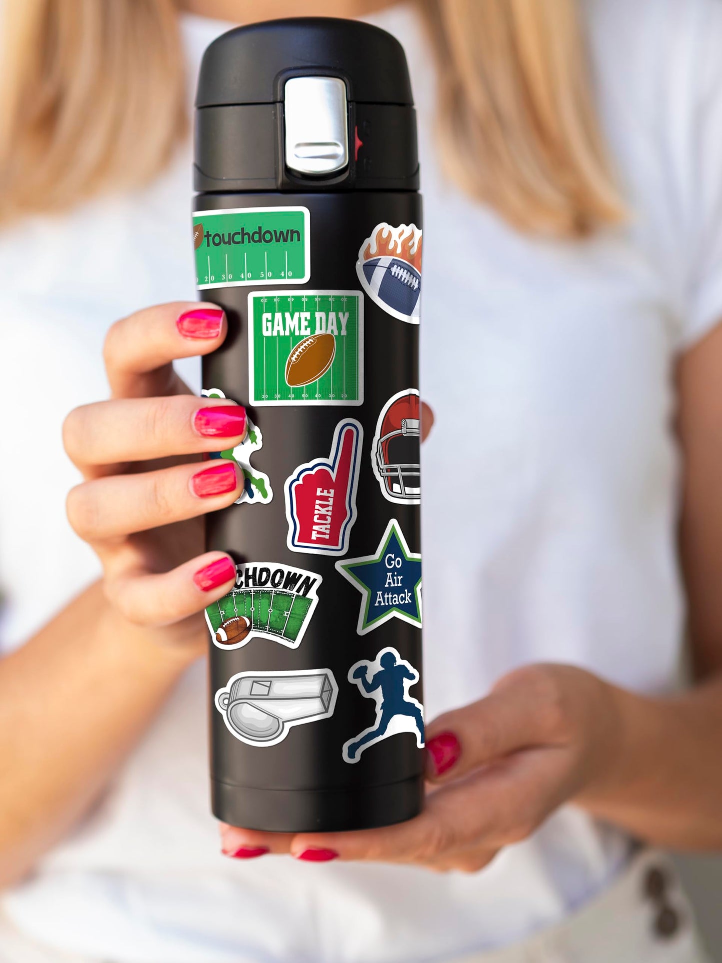 BEATRI Football Stickers Pack – 50PCS Waterproof Vinyl Decals for Laptop, Water Bottle, and Gear | Non-Repeating, High-Definition Print