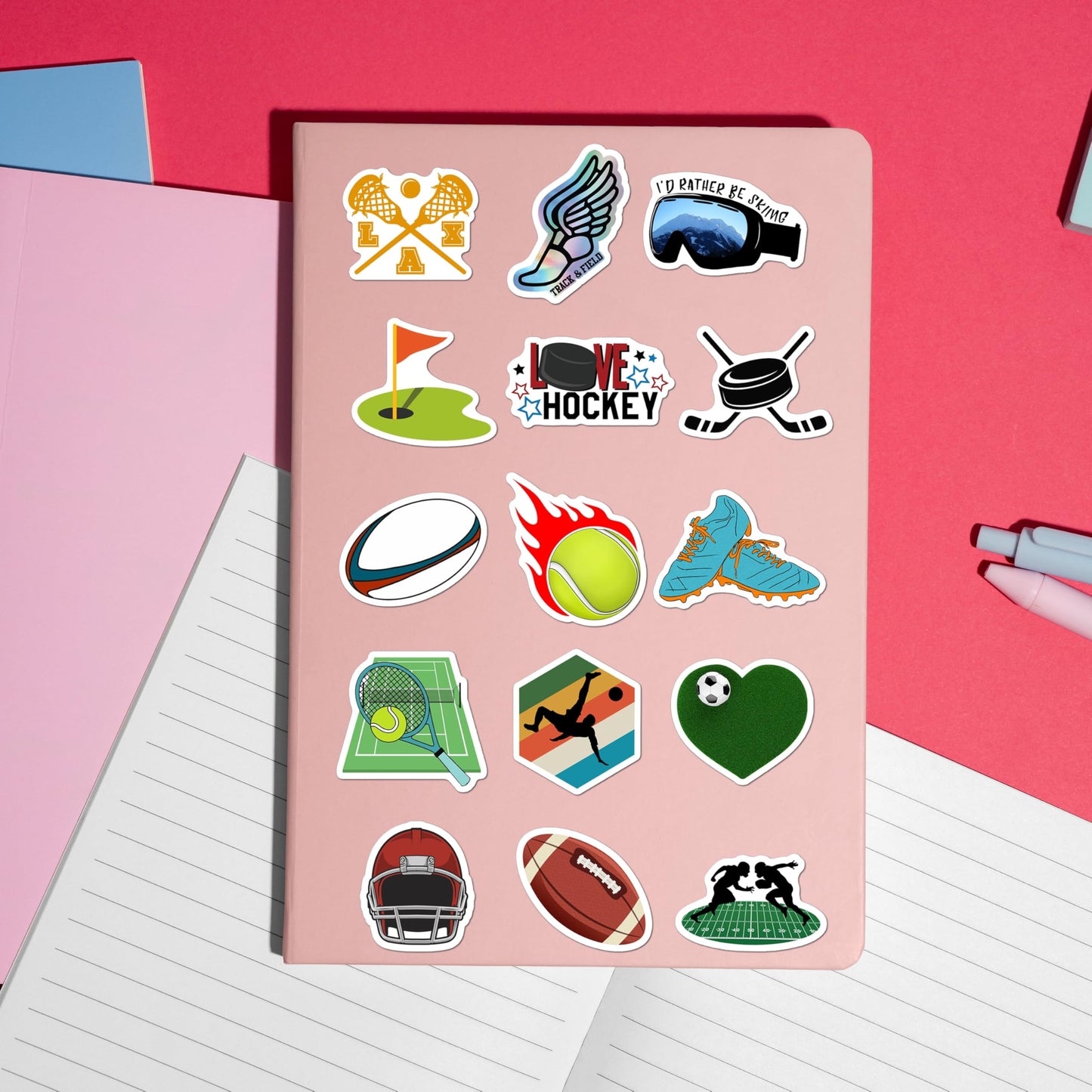 BEATRI Sports Stickers – 50Pcs Vinyl Waterproof Decals for Laptop, Bottle & Gear | Non-Repeating, High-Definition Print