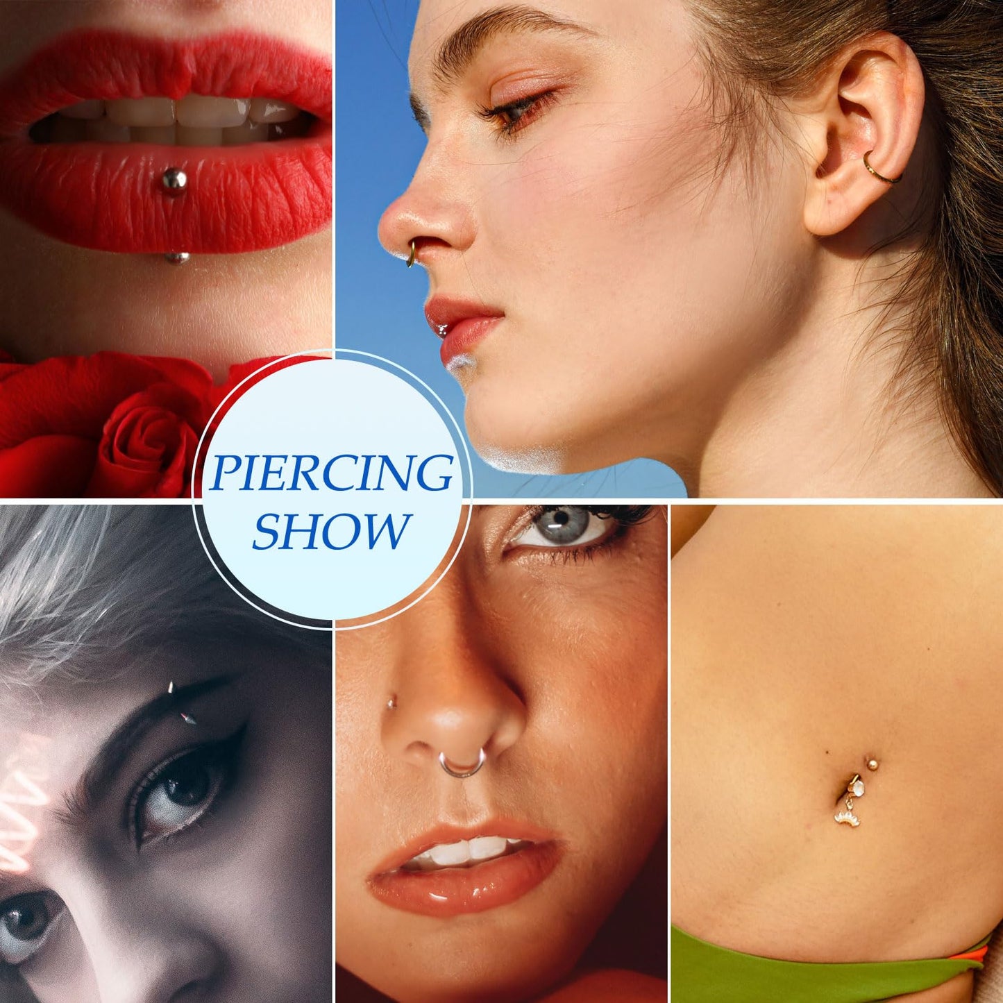 Beautidots 50Pcs Piercing Needles 14G-22G | Disposable Stainless Steel Catheter Needles for Ear, Nose & More