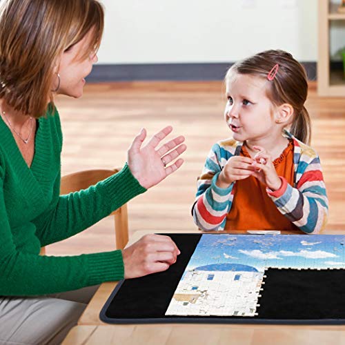 Becko US Jigsaw Puzzle Board – Portable, Non-Slip, Up to 1000 Pieces (Blue/Black)